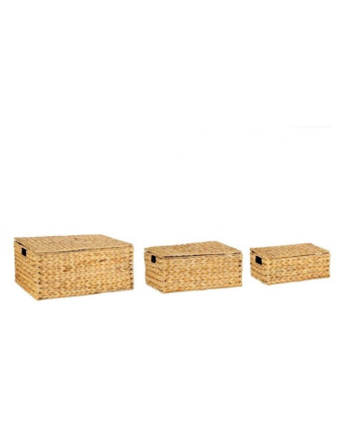 SET CAJAS FIBRA VEGETAL BEIGE