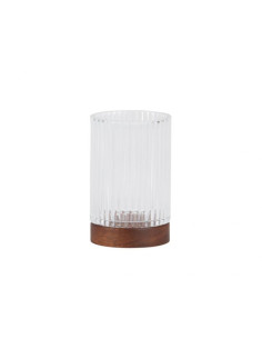 PORTACEPILLOS CRISTAL Y MADERA