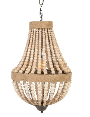 LÁMPARA TECHO CUENTAS NATURAL