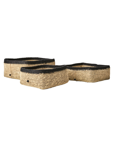 SET 3 CESTA MADIBA NATURAL Y NEGRO