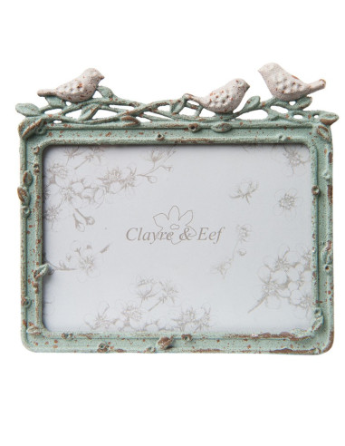 MARCO HIERRO VERDE CON PAJAROS