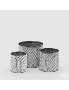 SET 3 MACETEROS PLATEADO