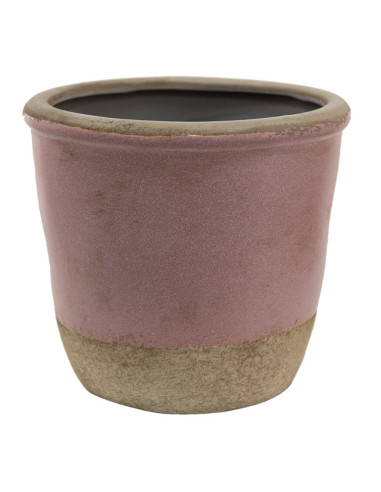 MACETERO CERAMICA ROSA L