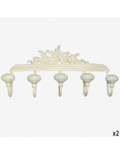 PERCHA FRISO FLORES BLANCA