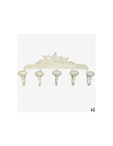 PERCHA FRISO FLORES BLANCA