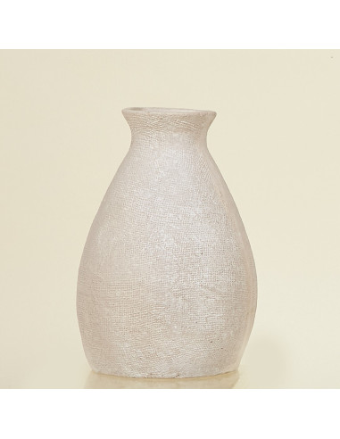 JARRON PAPEL MACHE BLANCO Ø25x35 CM