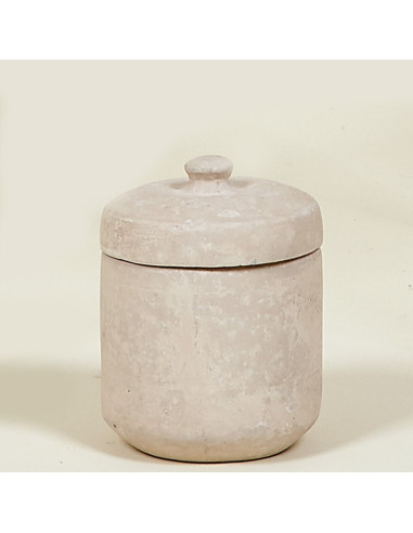 CAJA PAPEL MACHE BLANCO Ø11x16 CM