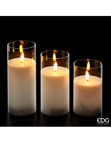 SET 3 VELAS BLANCAS LED