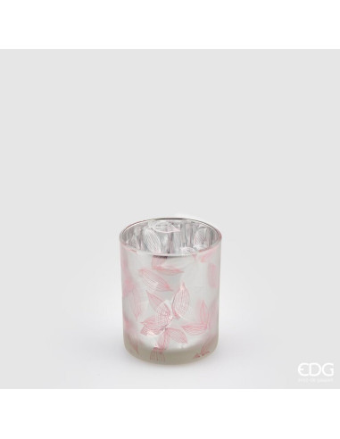 PORTAVELAS ESTAMPADO HOJAS Ø7x8CM