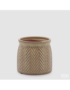 JARRON SPIGA CACHEPOT MARFIL