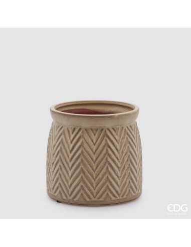 JARRON SPIGA CACHEPOT MARFIL