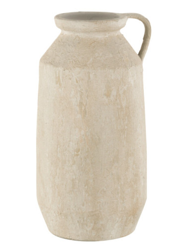 JARRON CON ASA CERAMICA GRIS