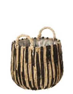 CESTA DE CAÑA NEGRO Y...