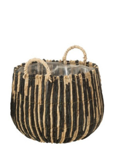 CESTA DE CAÑA NEGRO Y...