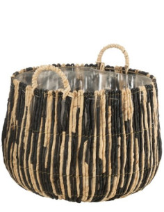 CESTA DE CAÑA NEGRO Y...