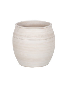 MACETERO CERAMICA CREMA