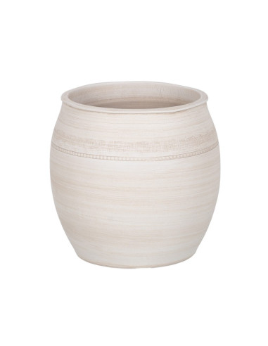 MACETERO CERAMICA CREMA