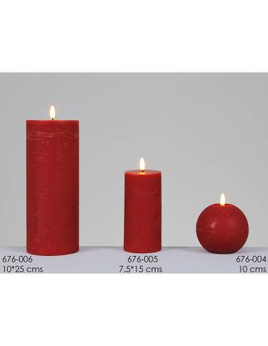 VELA RUSTICA GRANATE 10x25 cm