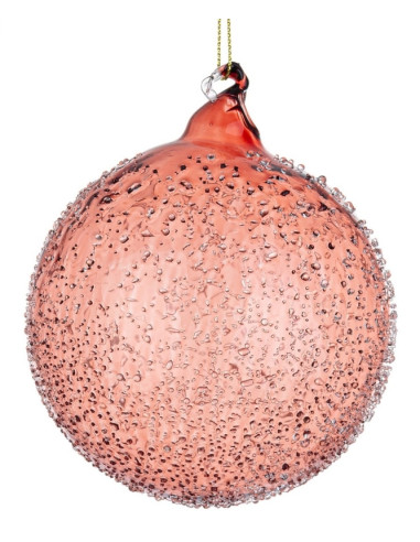 ESFERA SATURNO VIDRIO ROJO Ø10 CM