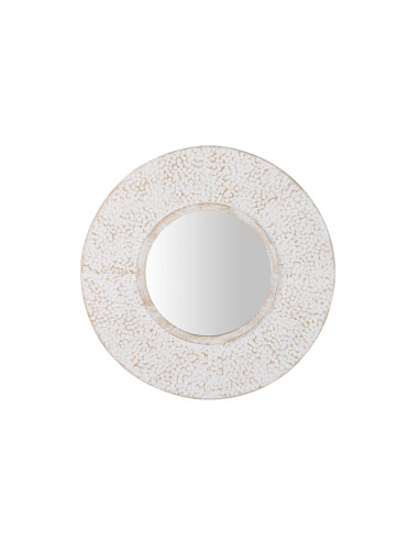 ESPEJO METAL REDONDO BEIGE 65x8x65 CM