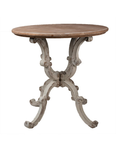 MESITA MADERA MARRON Y BEIGE
