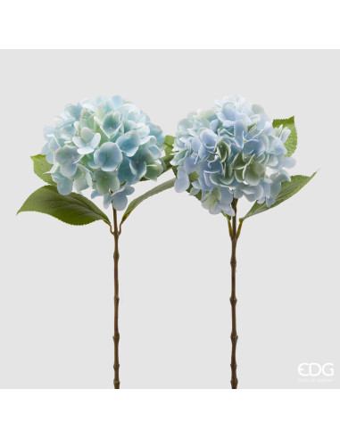 RAMA ORTENSIA CON HOJAS 65 CM