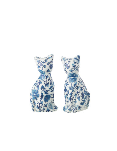 FIGURA GATOS AZUL Y BLANCO L
