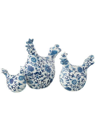 FIGURA GALLOS ESTAMPADO AZUL Y BLANCO