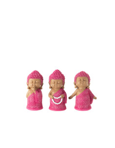 FIGURA MONJE CON CADENA ROSA