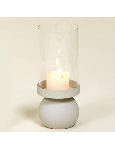 PORTAVELAS METAL/VIDIRIO Ø12,5 CM