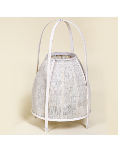 CANDIL BEIGE BAMBU/VIDRIO Ø38XH70 CM