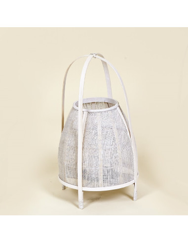 CANDIL BEIGE BAMBU/VIDRIO Ø33XH60 CM