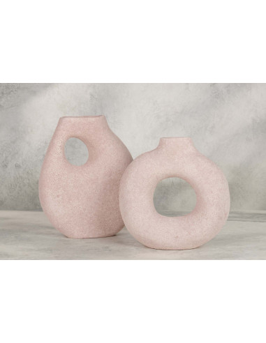 FLORERO CERAMICA ROSA