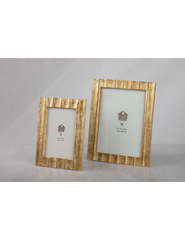 PORTAFOTOS RESINA DORADO 15x20 CM