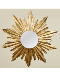 ESPEJO METAL SOL DORADO