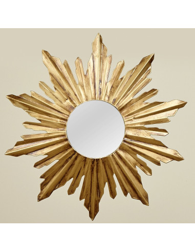 ESPEJO METAL SOL DORADO