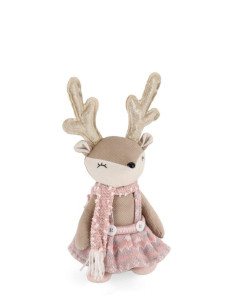 MUÑECA RENO SENTADA ROSA