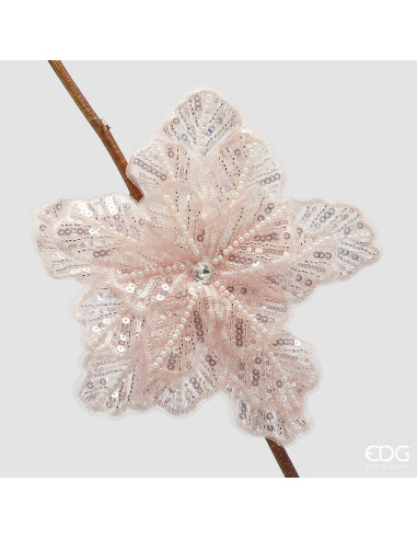 FLOR GERBERA CON LENTEJUELAS ROSA