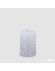VELA CON PURPURINA PLATEADA