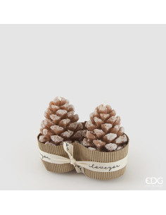 VELA PIÑA AVELLANA Ø6x9 cm