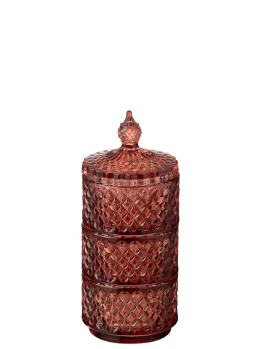 TARRO 3 NIVELES VIDRIO NARANJA