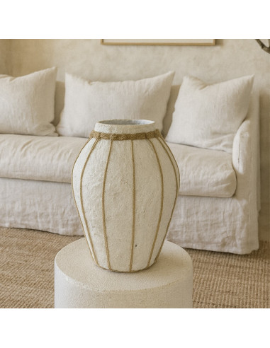 JARRON BLANCO TELA MACHE M