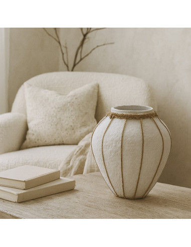 JARRON BLANCO TELA MACHE S