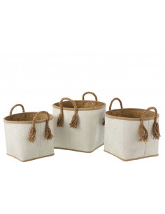 CESTOS HOJA DE PALMERA BLANCO