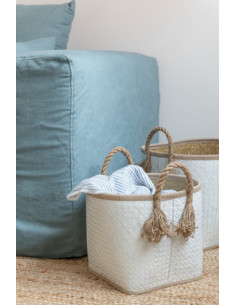 CESTOS HOJA DE PALMERA BLANCO 2