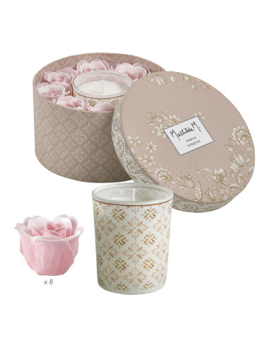 COFRE REGALO VELA Y ROSAS DE JABON...