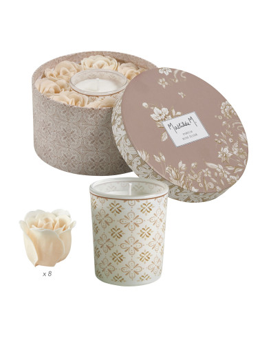 COFRE REGALO VELA Y ROSAS DE JABON...